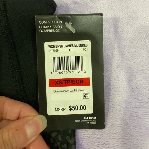 Under Armour Women's Ankle Leggings High Rise Compression Active Gear Sz Xs - Picture 4 of 5